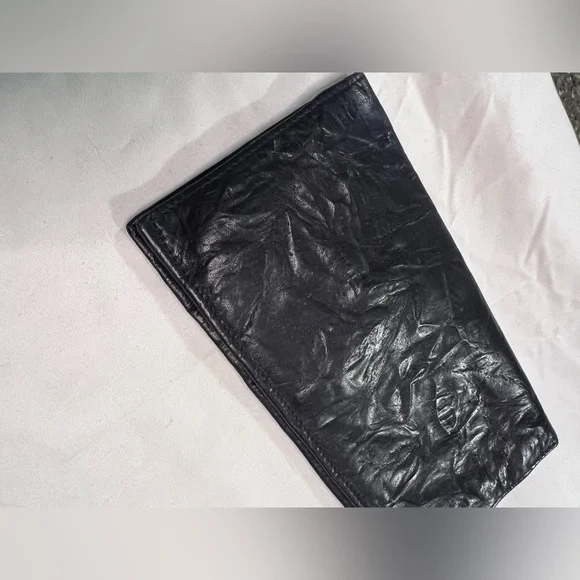 VINTAGE Yves Saint Laurent YSL Calf Leather Crinkle Bifold Wallet Antique Rare - Picture 14 of 15